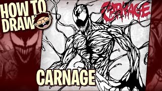 How to Draw CARNAGE Classic Comic Version  Narrated Easy StepbyStep Tutorial [upl. by Hrutkay755]