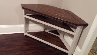 DIY Corner TV Stand  Farmhouse Style [upl. by Osyth275]