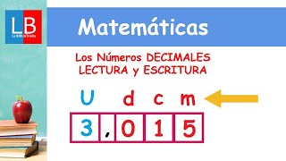 Los Números DECIMALES LECTURA y ESCRITURA ✔👩‍🏫 PRIMARIA [upl. by Davis]