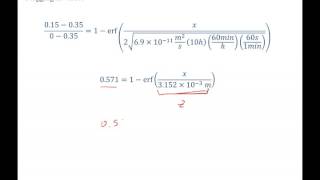 mass transport Ficks second law nonsteady state diffusion example problem [upl. by Eilatan]