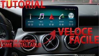 Installazione Monitor ANDROID 123 su MERCEDES GLACLAAB [upl. by Ydderf]