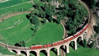 FILM COMPLETO Trenino rosso del Bernina  Ferrovia Retica Tirano  Bernina  Sankt Moritz UNESCO [upl. by Joub745]