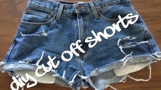 DIY shorts  How to make distressed denim jean shorts [upl. by Aij909]