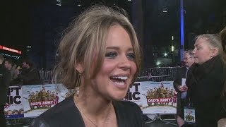 Emily Atack talks onscreen kissing at Dads Army premiere [upl. by Ahsenit]