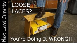 How to Tie Workboot Laces so they STAY Tied [upl. by Wenoa]