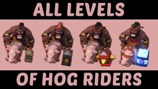 Level 1 to Level 10 Hog Rider all levels comparison  All Levels Showcase  Clash of Clans [upl. by Tymothy]