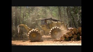 Cat 518 Grapple Skidder  Logging another Load [upl. by Einaj]