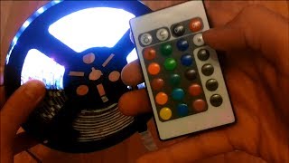 Unboxing and Review 5M 5050 RGB 300 SMD LED Strip Lights with remote Controller [upl. by Winifred852]