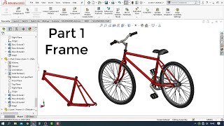 Solidworks Tutorial  How to Make a Bicycle Design Part 1  Frame [upl. by Studley]