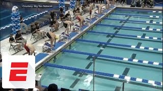 Caeleb Dressel makes history with record 1763 swim in 50 free at NCAA championships  ESPN [upl. by Susann]