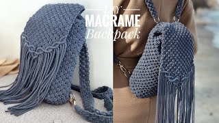 DIY Macrame Backpack TutorialHow To Make Macrame BackpackJak Zrobić PlecakPlecak ze sznurka [upl. by Neelon616]