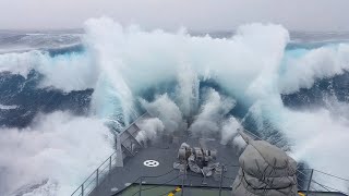 WARSHIP Hit By Monster Wave Near Antarctica 4K [upl. by Bacchus58]