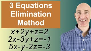 Solving Systems of 3 Equations Elimination [upl. by Asek993]