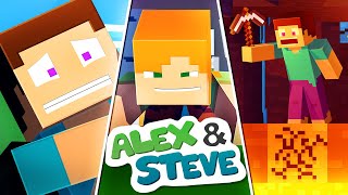 Alex and Steve Life MOVIE 4 Minecraft Animation [upl. by Idyak]