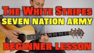 How to play Seven Nation Army The White Stripes EASY LESSON [upl. by Amalbena]