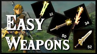 Zelda Breath of the Wild Easy Weapon Locations [upl. by Hiltan]