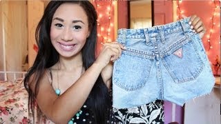 DIY High Waisted Shorts  MyLifeAsEva [upl. by Hgielhsa]