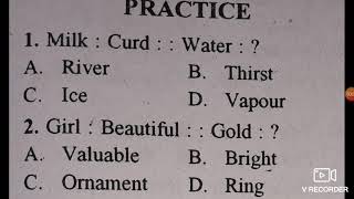 Analogy part2  practice based Questions  basis reasoning  for IV class posts under jkssb 8575 [upl. by Esilegna]