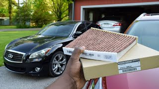 Cabin Air Filter Replacement Infiniti M37 M56 M35h Q70 [upl. by Anwahsit829]