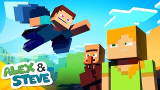 STEVE CAN FLY  Alex and Steve Life Minecraft Animation [upl. by Booze]