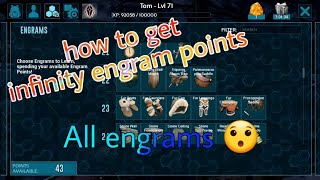 ARK mobile  how to get infinity engram points  get all engrams [upl. by Ballard282]