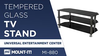 How to Assemble your TV Stand MountIt Entertainment Center Glass MI880 [upl. by Enelez]