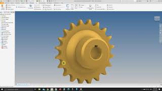 Making Sprocket from Design Center in Autodesk Inventor 2020 [upl. by Bohrer959]