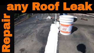 Use this Flat Roof Coating to RepairFix leaks Extend EPDM Rubber Roof Life  SUPER SILICONE SEAL [upl. by Enelyw]