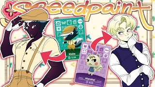 Drawing HumanAnimal Crossing Villagers AND SPECIALS with amiibo cards [upl. by Jammie]