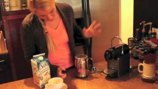 Nespresso Aeroccino Plus Frother Review Frothing Almond Milk [upl. by Anema]